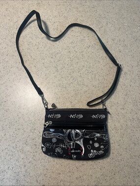 Sakroots Black Floral Graphic Crossbody